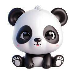 Cute 3d panda isolated on white background © Rimah