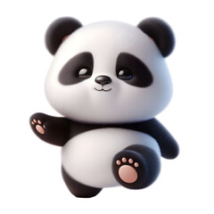 Cute 3d panda isolated on white background © Rimah