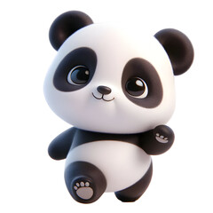 Cute 3d panda isolated on white background © Rimah