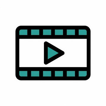 Green video play button icon for media player