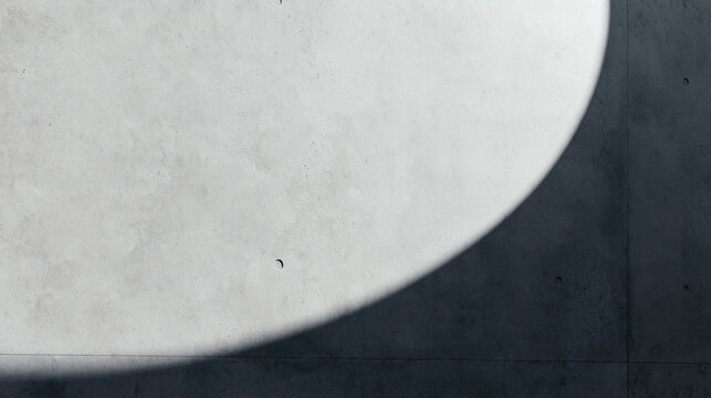 Circular Light Beam on Minimalist Concrete Wall Texture