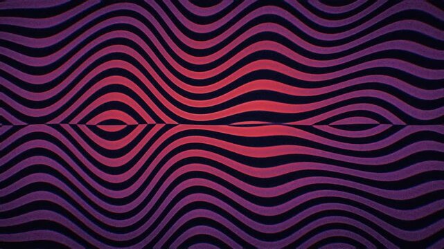 Orange and purple wavy light ridges form a bold symmetrical seamless loop for motion backgrounds, titles, VJ sets, and screensavers.