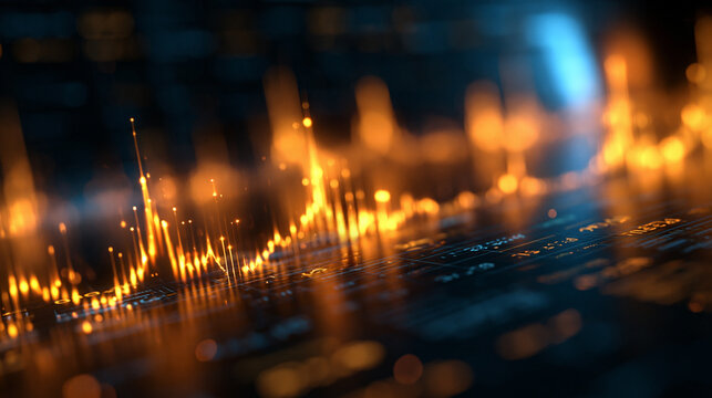 Abstract Glowing Stock Market Chart and Financial Data Visualization