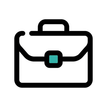 Simple business briefcase icon for office and work tasks