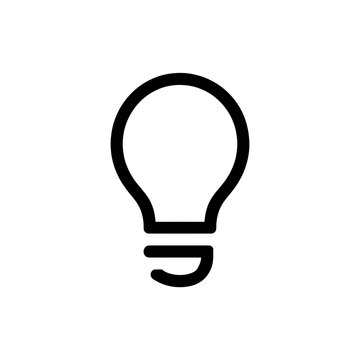 Black outline light bulb icon for business idea and innovation