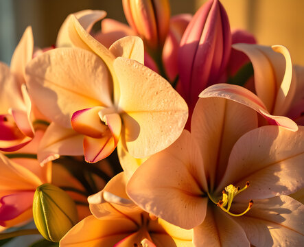 Amaryllis orange et rouge &agrave; rayures en gros plan, r&eacute;v&eacute;lant les nervures d&eacute;taill&eacute;es des grands p&eacute;tales dans une composition vibrante et exotique de fleur tropicale