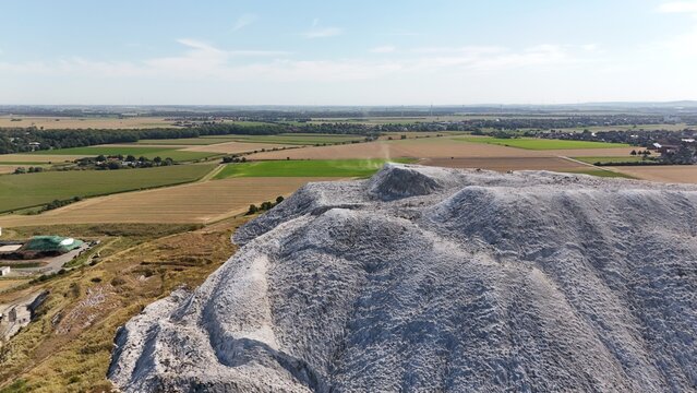 Salt Mountain Summit Dust Plume Aerial Over Farmland
