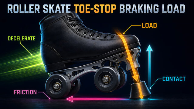 Roller Skate Toe Stop Braking Load Infographic