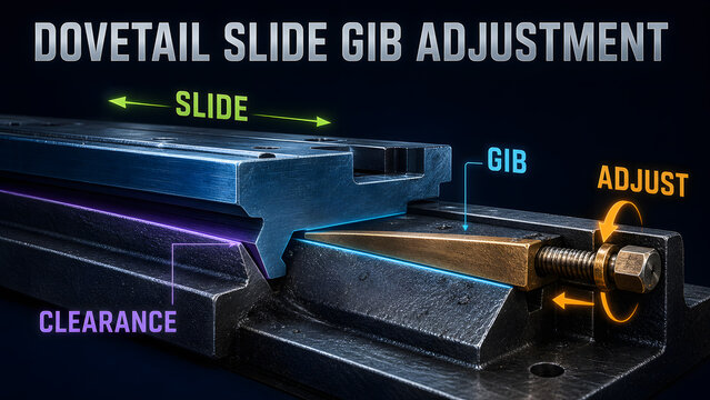 Dovetail Slide Gib Adjustment Infographic
