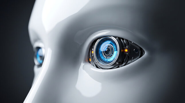 Advanced Humanoid Robot Cybernetic Eye Artificial Intelligence And Machine Vision