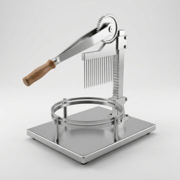 Commercial stainless steel cheese slicer and curd cutter machine with wooden handle lever, stainless