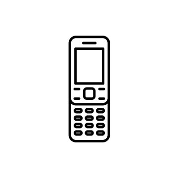 Retro cellular phone icon on gray background