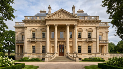 Obraz premium Grand historic country house architecture exterior facade