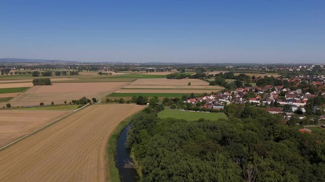 Farmland River Bend Near Potash Mine Countryside