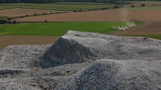 Potash Spoil Tip Twin Peak Crest Aerial Flyover