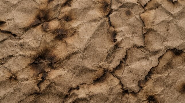 Seamless full frame background of crumpled aged paper texture