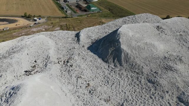 Potash Mine Salt Pile Above Industrial Facility