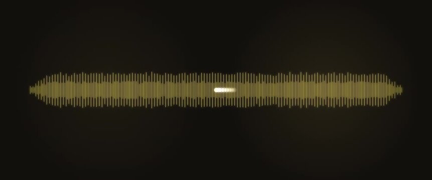 Cinematic widescreen amber audio waveform anamorphic seamless loop