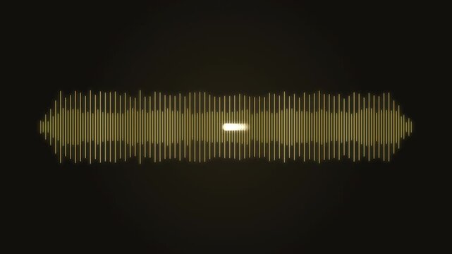 Amber audio waveform pulsing over charcoal background seamless loop