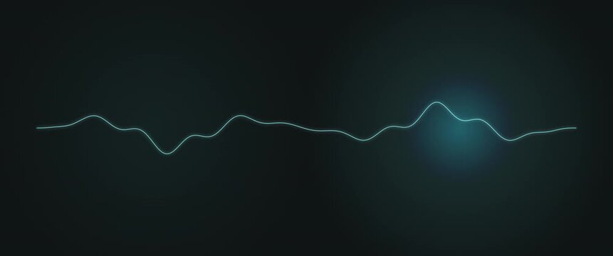 Cinematic widescreen turquoise waveform anamorphic seamless loop