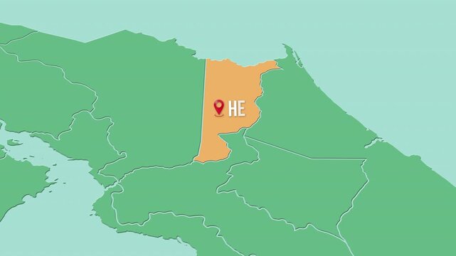 Mapa de Costa Rica con divisi&oacute;n pol&iacute;tica resaltando la provincia Heredia