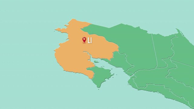Mapa de Costa Rica con divisi&oacute;n pol&iacute;tica resaltando la provincia  Guanacaste con su cabecera Liberia	