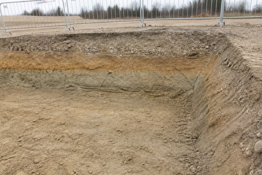 Geotechnical Soil Testing Field Protected Shallow Test Pit Credible Layered Profile