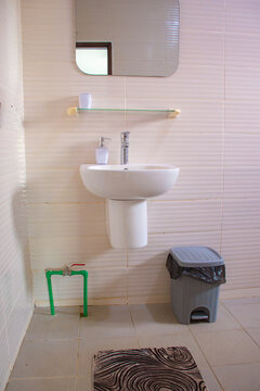 modern bathroom with toilet, Modern Public Restroom Interior