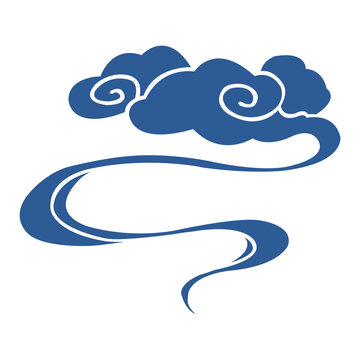 Long Flowing Cloud PNG Traditional Chinese Decorative Clipart