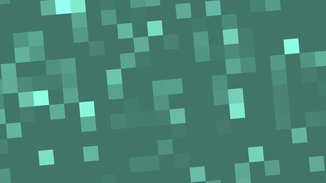 Abstract Teal Pixelated Background with Geometric Patterns