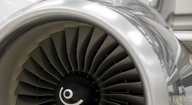 Jet Engine Turbine Detail Clean Metal Blades