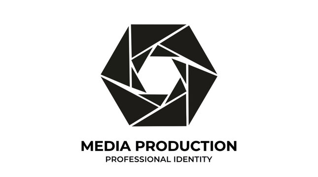 Camera aperture media production logo design