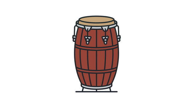 Wooden conga drum percussion instrument icon.