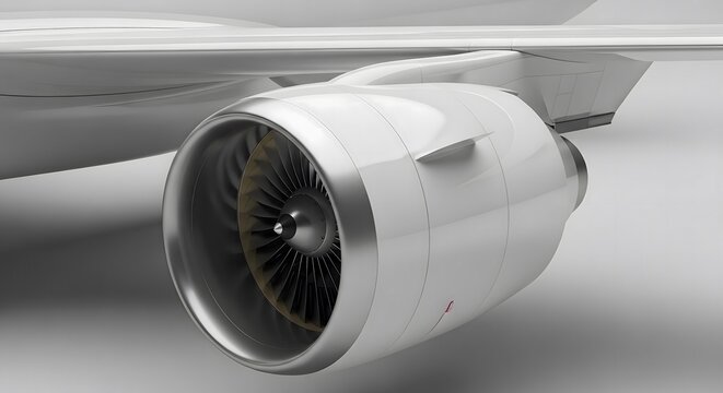 Modern Jet Engine Turbine Close Up Aviation Technology