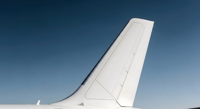 Modern White Aircraft Tail Against Clear Sky