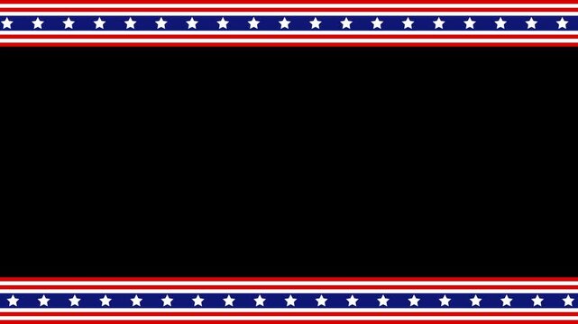 animation America border design with star and stripes red, white color for background element design