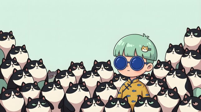 Seamless repeating pattern of cute cartoon penguins perfectly framed