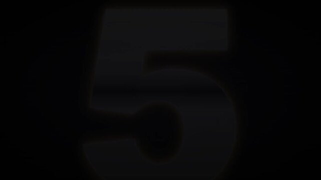 Abstract black and white blurred number five design.