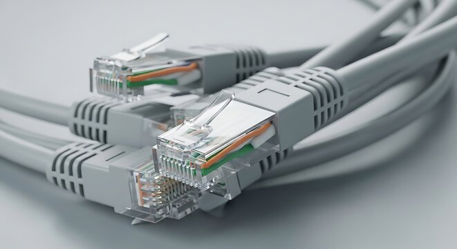 Ethernet cables with RJ45 connectors.