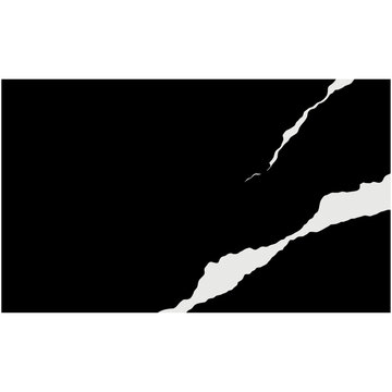 abstract cracked surface with sharp jagged edges, monochrome black and white geometric fracture on solid black