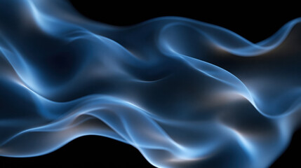 Fototapeta premium luminous blue smoke ribbons on black