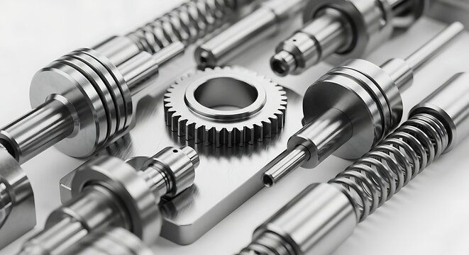 Mechanical parts and gear components.