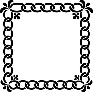 Chain link border. Ornamental frame.