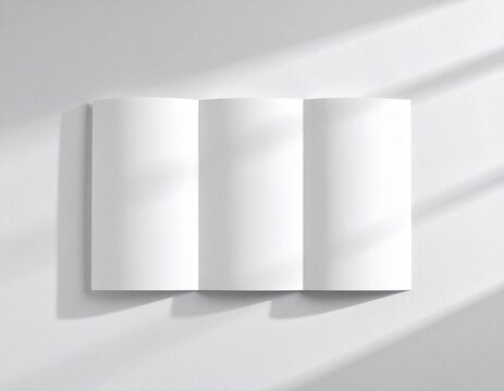 Blank Tri-Fold Brochure Mockup with Natural Light