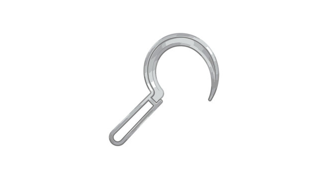Traditional metal hand sickle for harvesting grass.