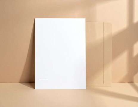 Blank Letterhead Paper Mockup on Minimal Desk