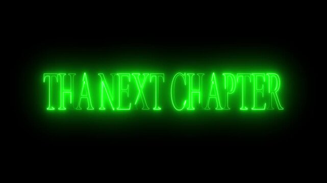 Glowing neon thank you chapter sign on dark background for transitions and milestones