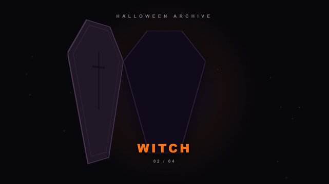 Minimalist Halloween Vampire and Witch Vector Illustration Set