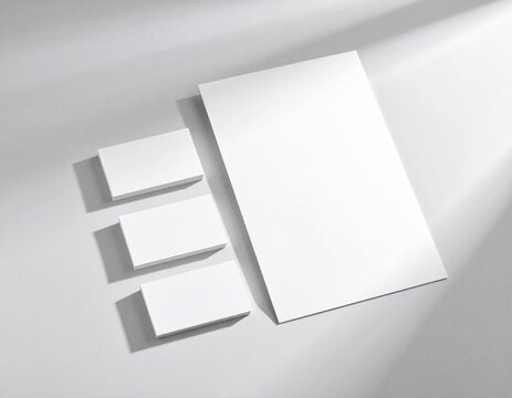 Blank Business Card and Letterhead Branding Mockup