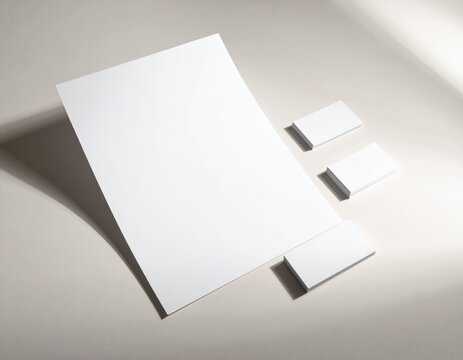 Blank Business Card and Letterhead Branding Mockup